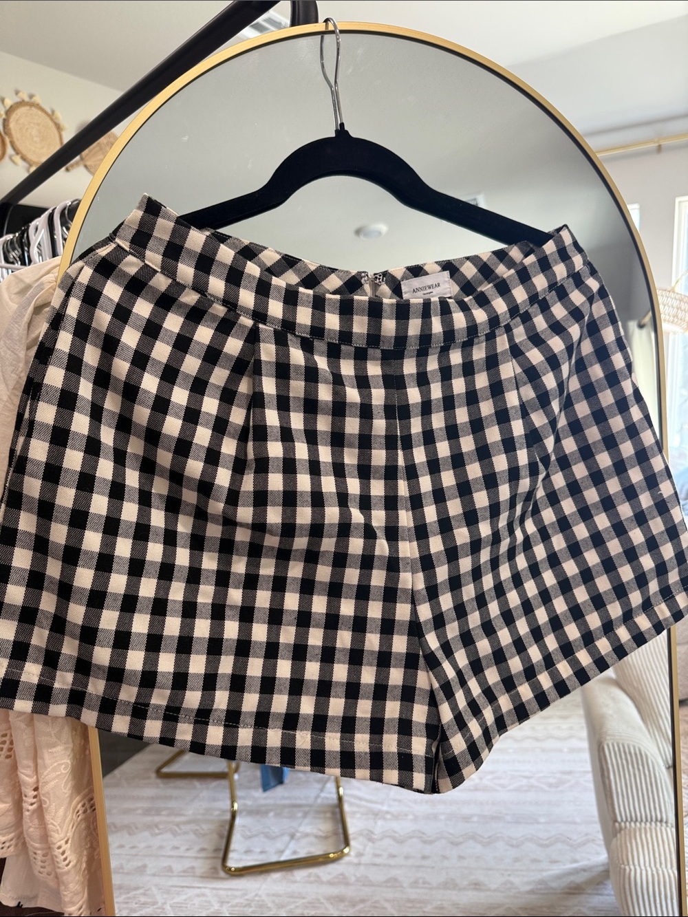 Classic Gingham Women’s Shorts - Black & White